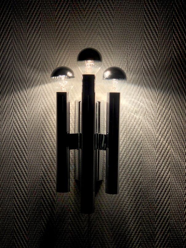 Chrome wall lamps from the 70s