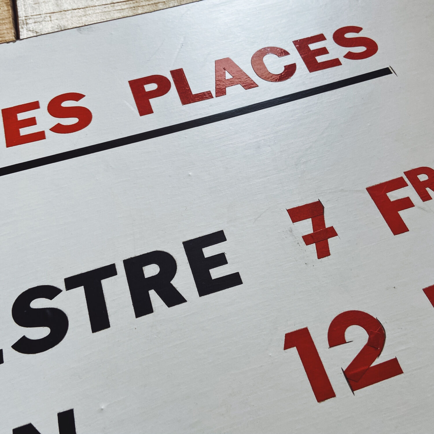 Placard of the price of the tickets of a circus. 1970s