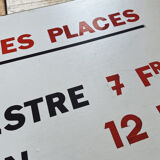 Placard of the price of the tickets of a circus. 1970s