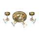 Late 20th Century Modern Full Brass Sconces and Flush Mount by Fase - 3 Piece Set