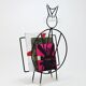 Mid-century cat-shaped magazine or record holder, iron, Italy, 1950s.