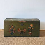 Large antique trunk hand-painted décor