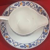 Sarreguemines sauce boat + 2 serving dishes, Reval ceramic decor