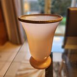 Opaline and bronze vase