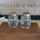 Antique salt and pepper shakers in crystal and silver metal.