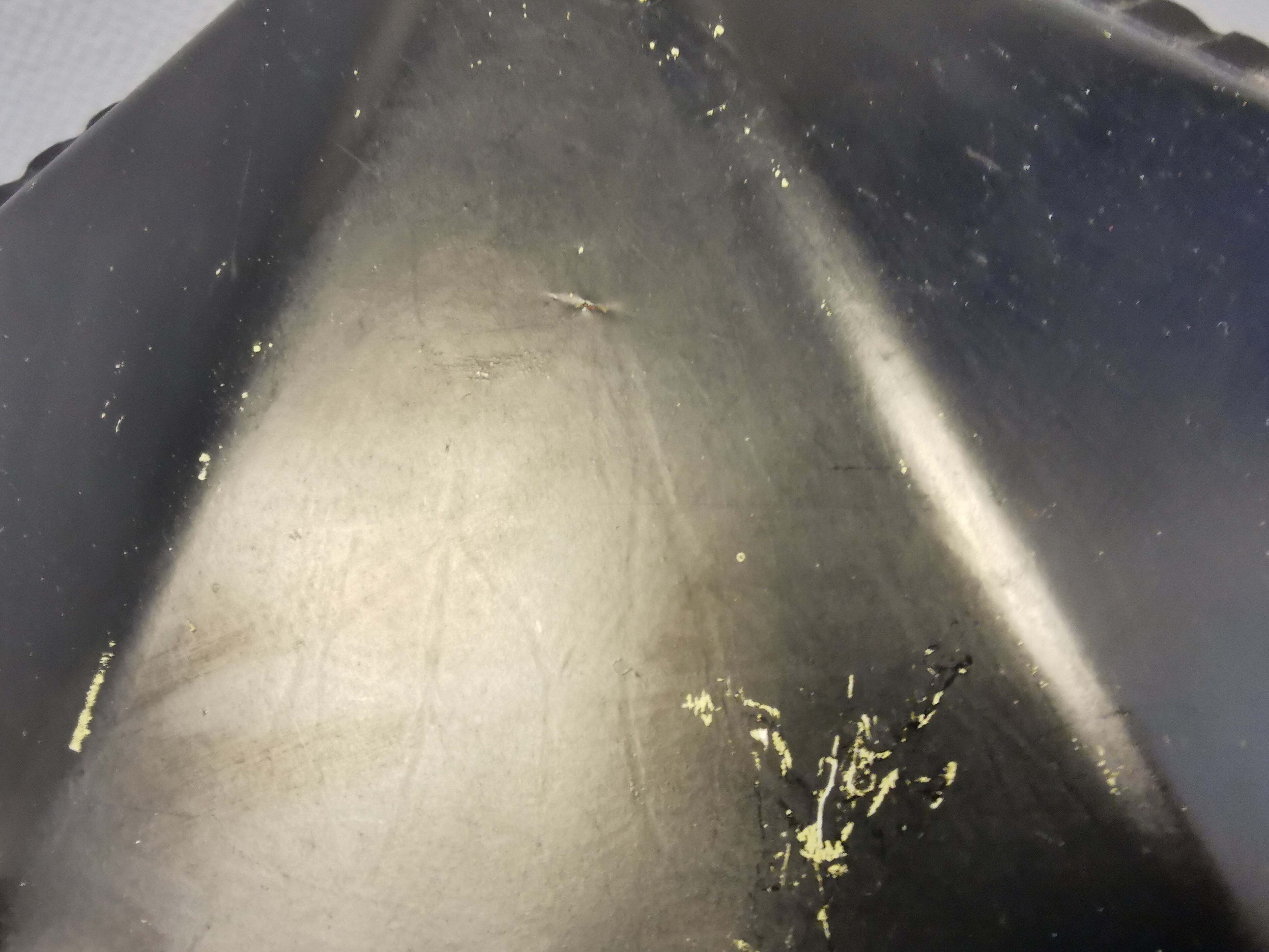 Danish hanging lamp from the 50-60s, made of brass, metal and with milky white glass shade.