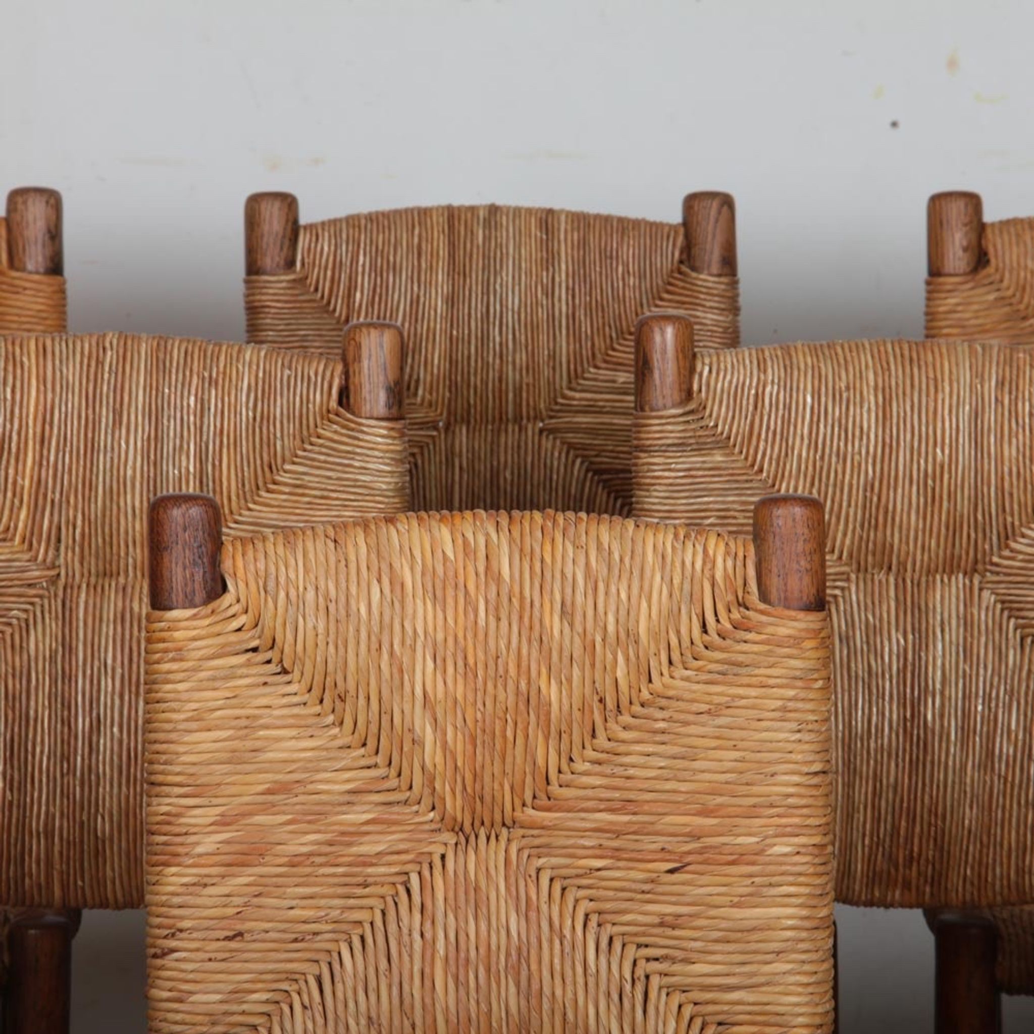 Set of 6 chairs, model Bauche no. 19, by Charlotte Perriand, 1950
