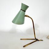 Mid-century Stilnovo brass orientable table or wall lamp from 50s