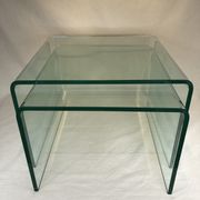Ensemble 2 tables gigognes en verre 1980