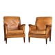 Vintage 20thc pair of dutch leather club chairs c.1980