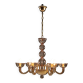 Lustre vénitien en verre soufflé - Milieu du XXe siècle Murano