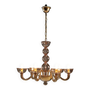 Venetian blown glass chandelier - Mid-20th century Murano