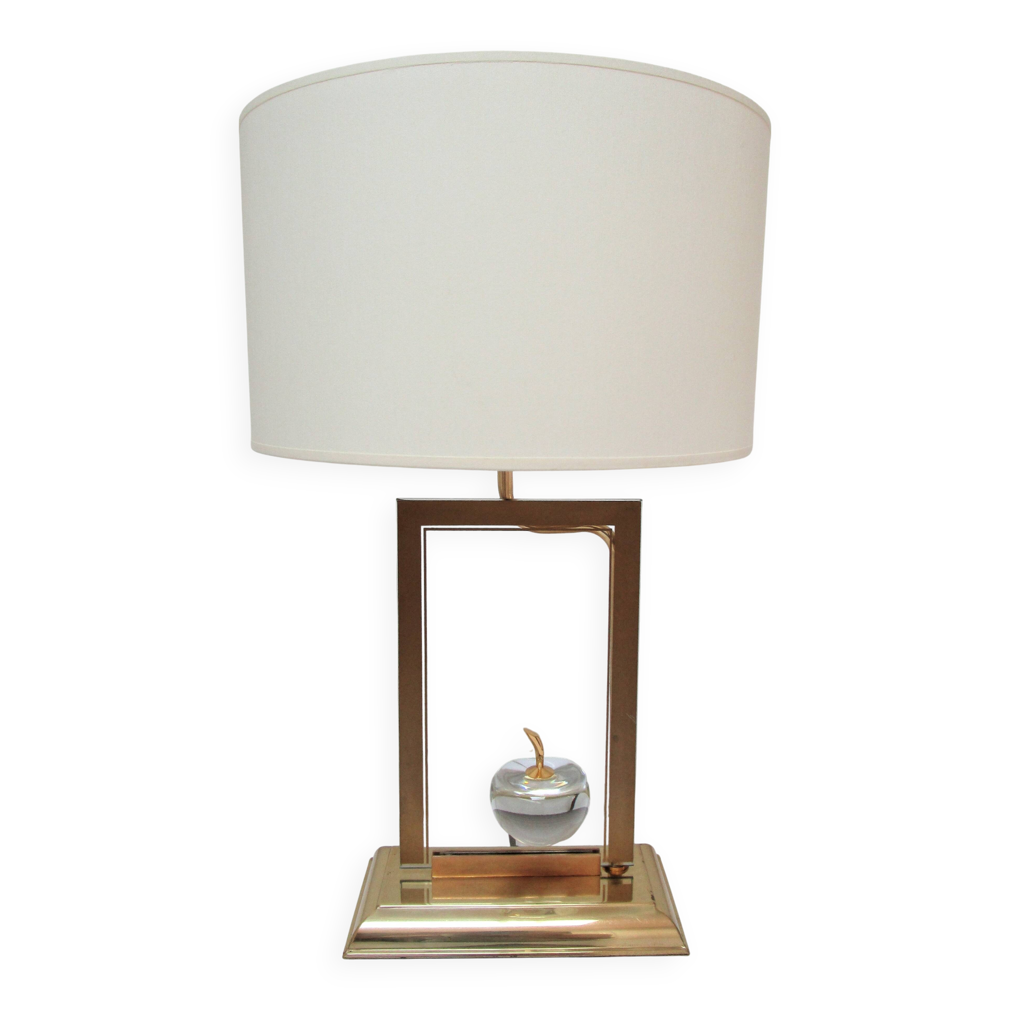 "Apple" lamp, dolphin, gold metal glass
