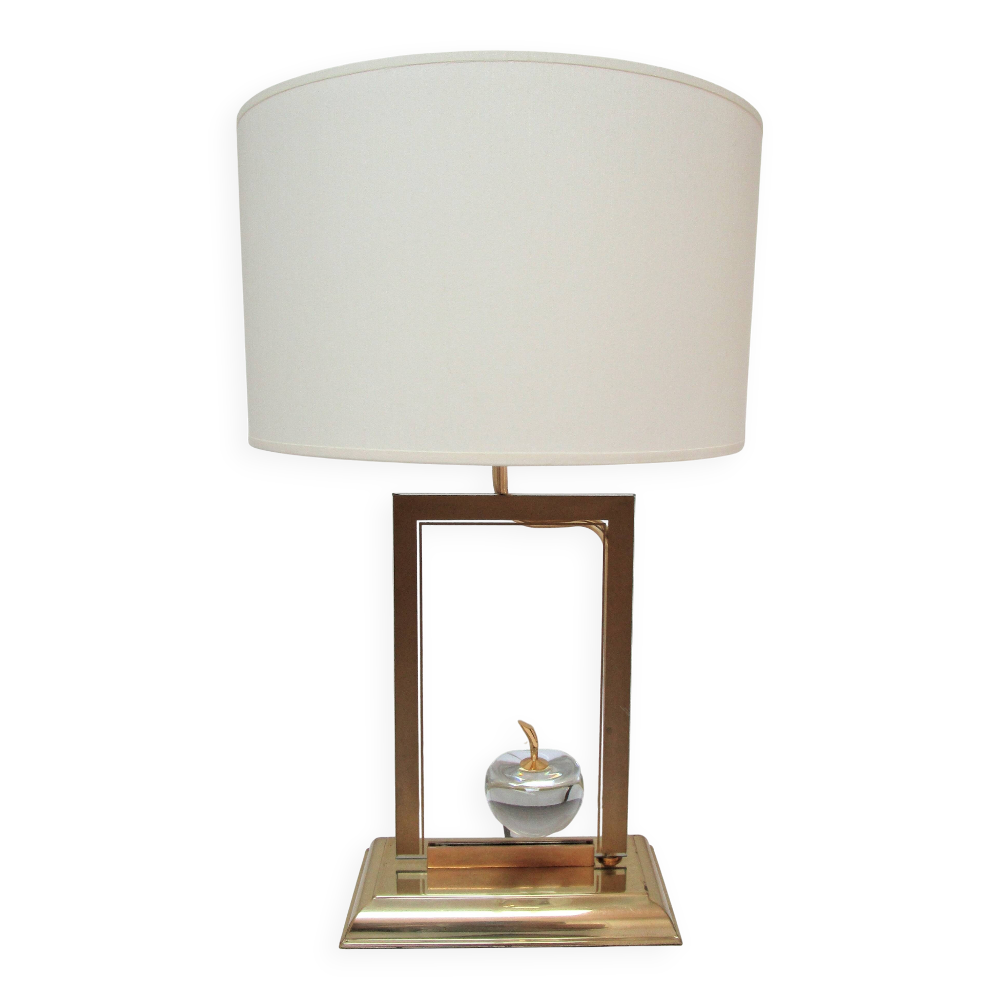 Lampe "pomme" le dauphin verre métal doré