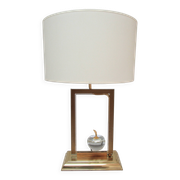 Lampe "pomme" le dauphin verre métal doré