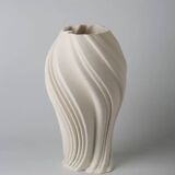 Nordic White Swirl Ceramic Vase, Abstract Decorative Home Decor