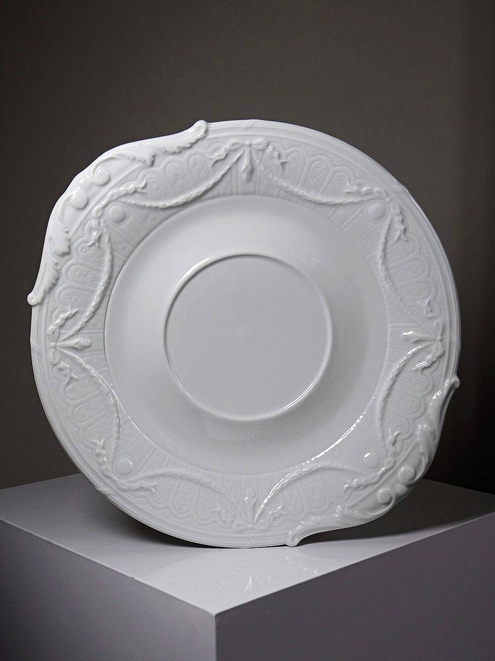 Very large centerpiece dish Lafarge & Co Limoges porcelain vintage