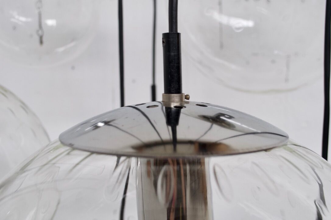 Chromium waterfall chandelier chromed by Raak holland 70