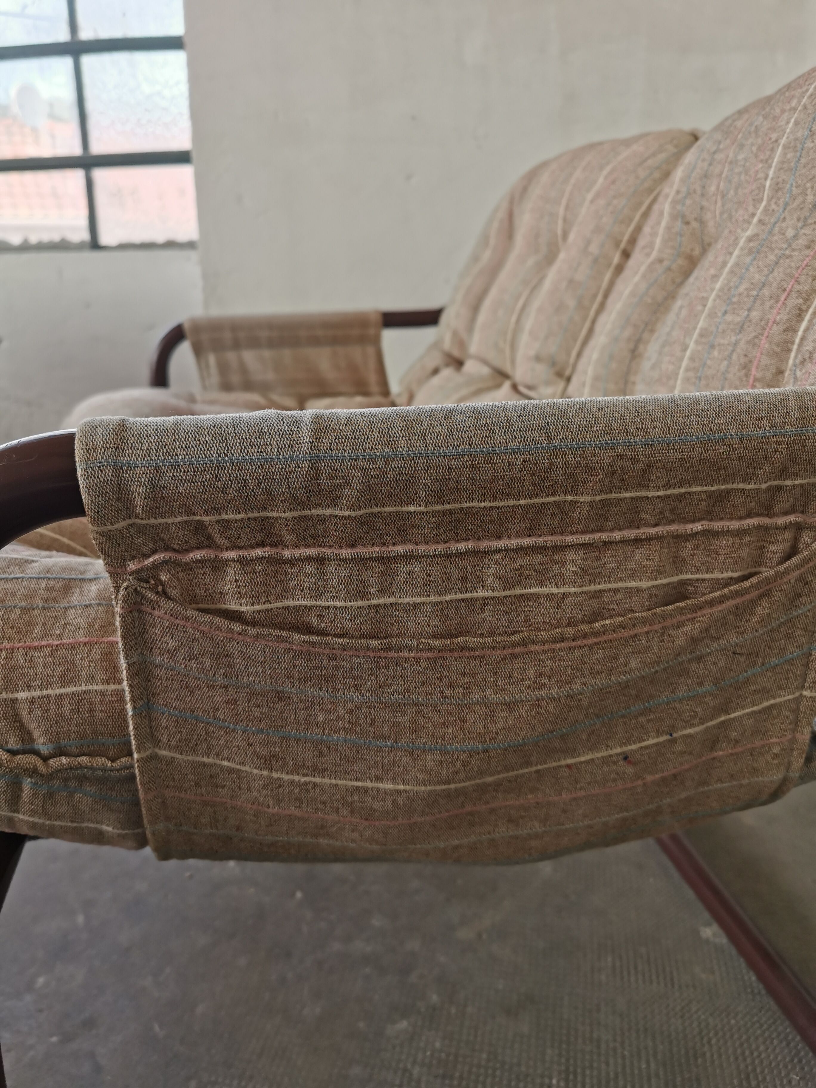 Tubular metal bench from the 80s