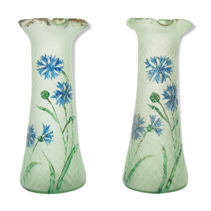 Paire de vases en verre