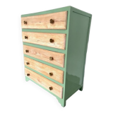 Chest of drawers oak 5 drawers 50s