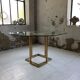Italy octagonal table 70s glass and brass
