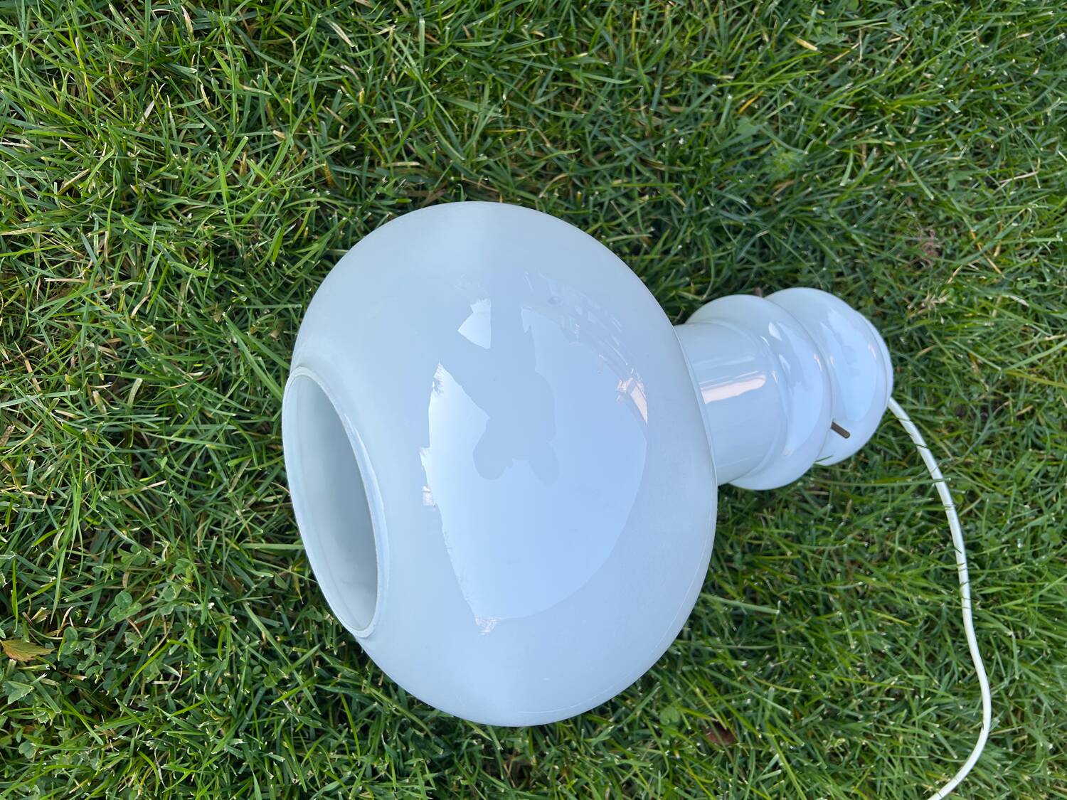 Vintage 1970s opaline glass pendant light