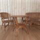 Rattan lounge set and vintage sofa