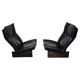 Set of 2 black leather lounge chairs by Peem Oy, Finland 1970s