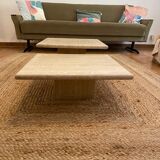2 tables basse en travertin gigogne