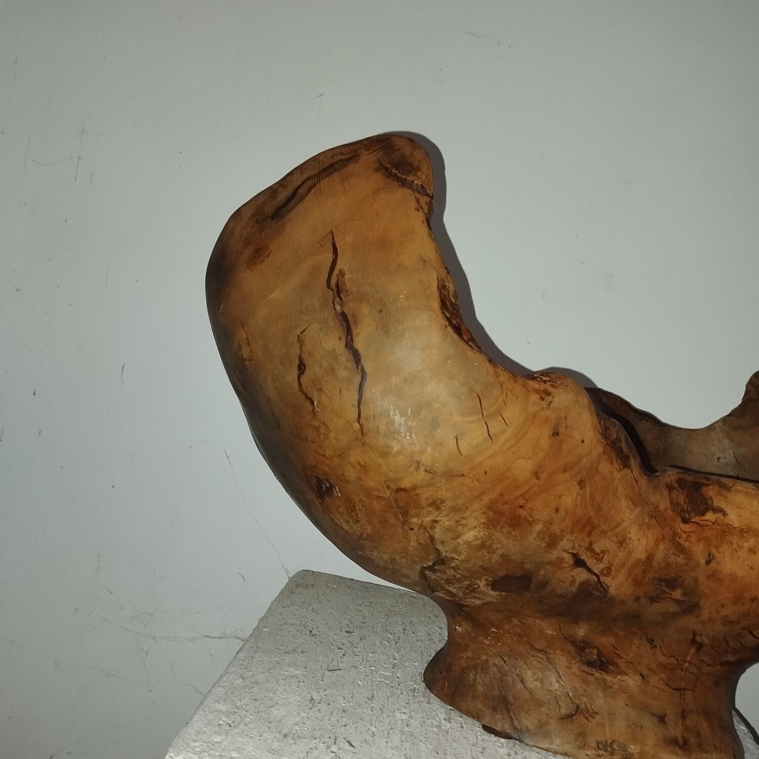 70s olive wood monoxyl cup