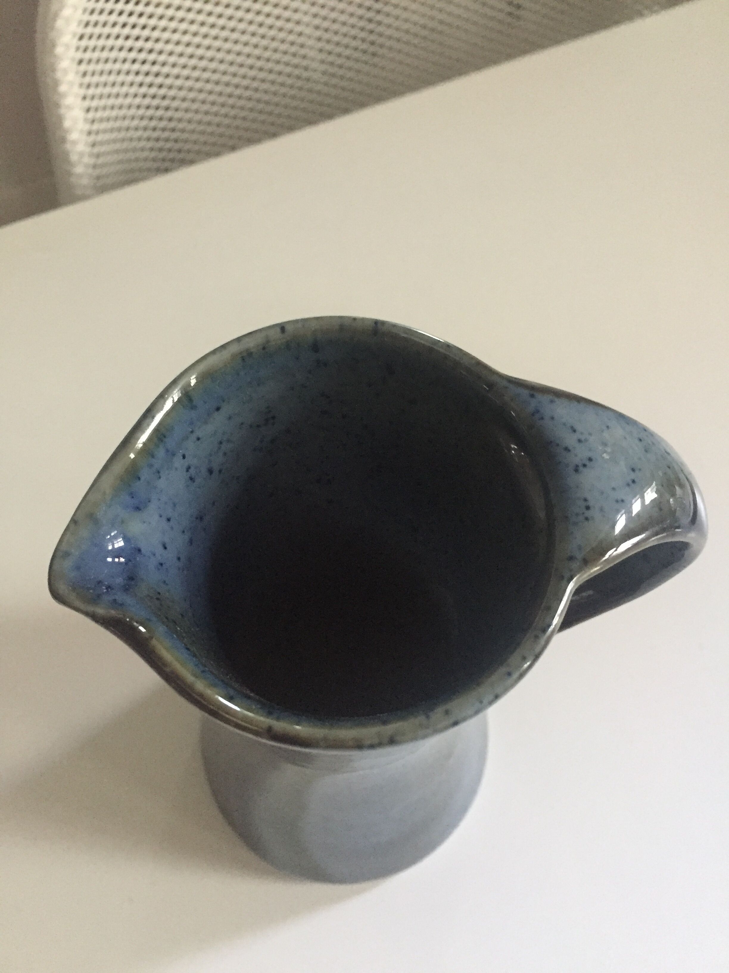 Very glazed blue pitcher