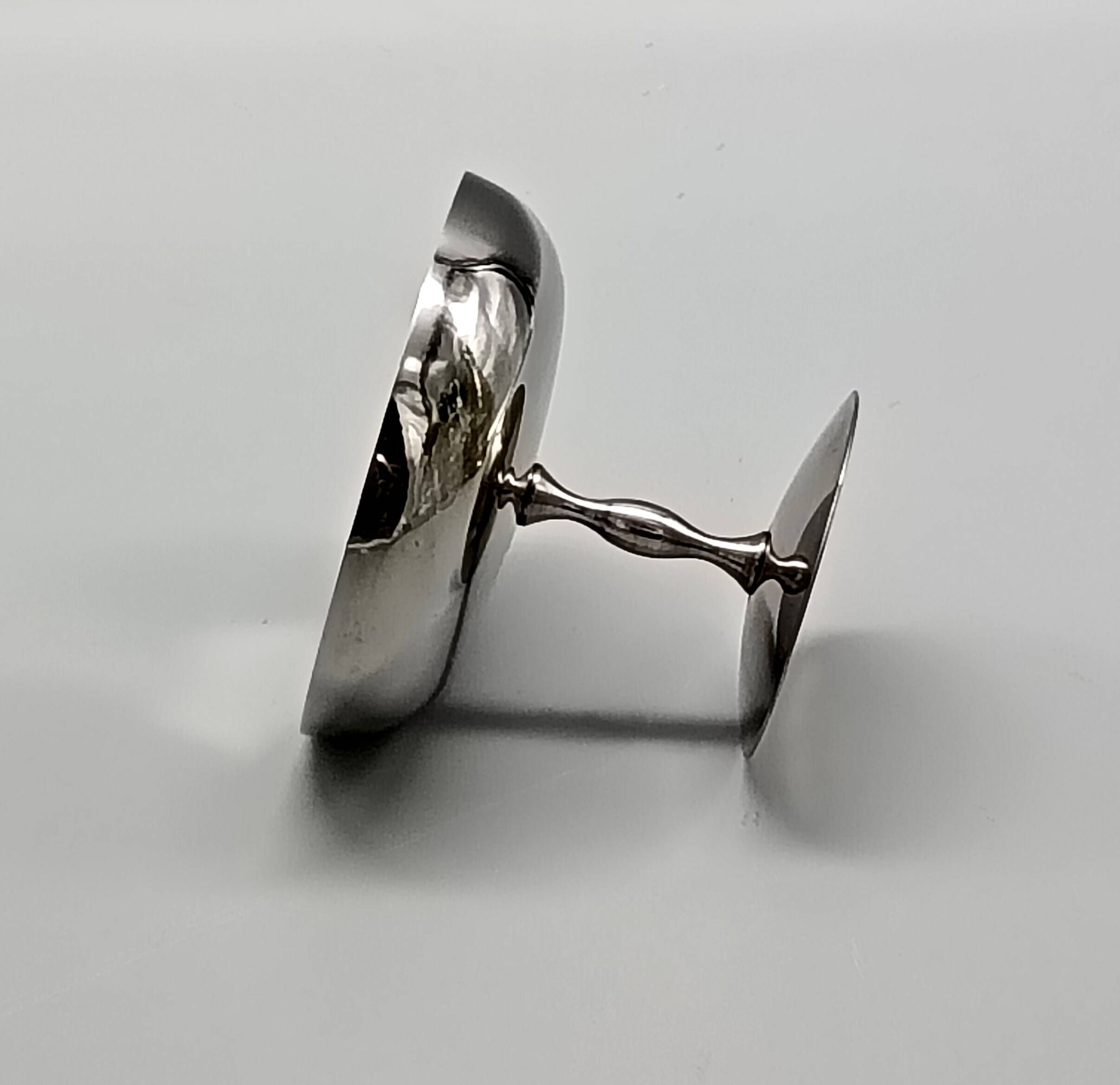 6 stainless steel ice cream cups and spoons, French, stainless steel bowl