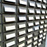 Vintage metal Industrial file cabinet chest of drawers Addressograph