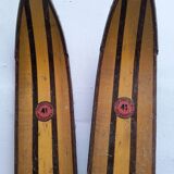 Vintage rossignol hickory olympic 41 skis pair