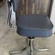 Swivel office chair in Roneo style, grey faux leather with vintage chrome.