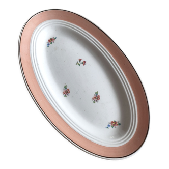 Ardy half porcelain pink bowl with floral patterns