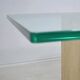 Italian travertine and glass coffe table 1970s Vintage