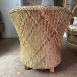 Fauteuil en rotin vernis