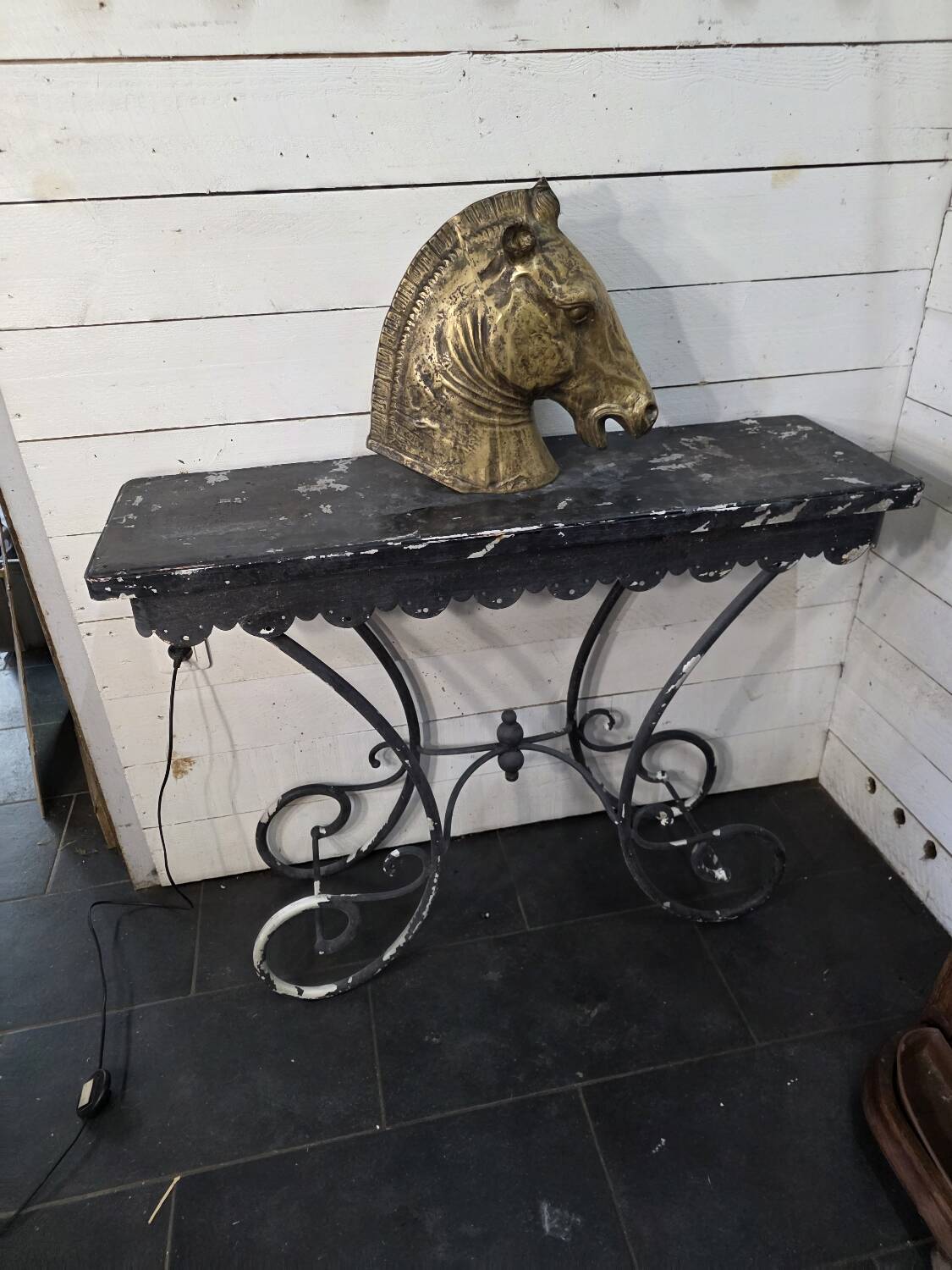 Massive wrought iron console from the 20th century.
