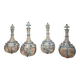 18th Century Italian Murano Clear Glass and Blue Trimmed Blown Glass Bottle