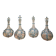 18th Century Italian Murano Clear Glass and Blue Trimmed Blown Glass Bottle