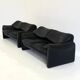 Cassina Maralunga 2 places noir-gris par Vico Magistretti