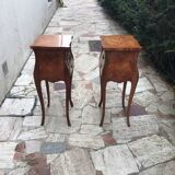 Pair of Louis XV style marquetry bedside tables