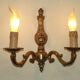 Pair of double wall sconces in bronze in traditional mid-century French style 5163