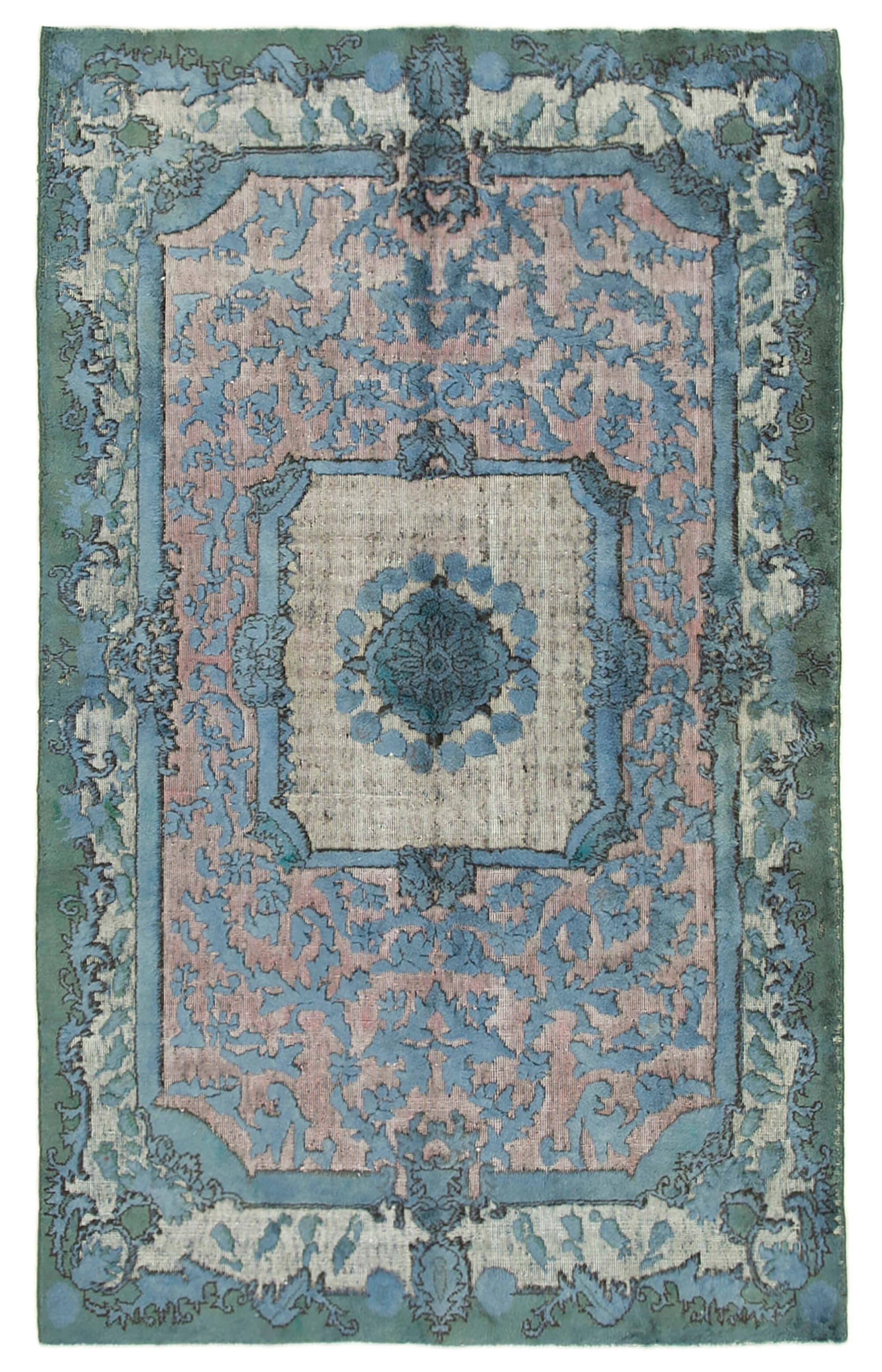 Hand-knotted vintage turkish 1980s 157 cm x 251 cm blue rug