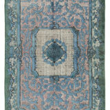 Hand-knotted vintage turkish 1980s 157 cm x 251 cm blue rug