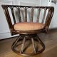 Vintage rattan and wicker swivel chair