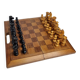 Vintage Solid Wood Folding Chess Set, Regency Bistro Style, Carved Turned Wood Pieces