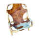 Fauteuil en peau et bambou